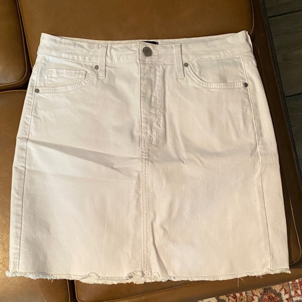 Just Black White Denim Pencil Skirt
